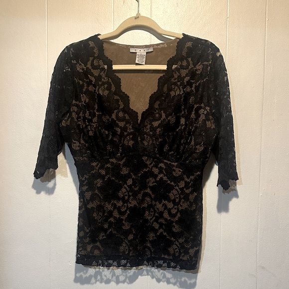 Black Lace Cabi top size L - Picture 1 of 5